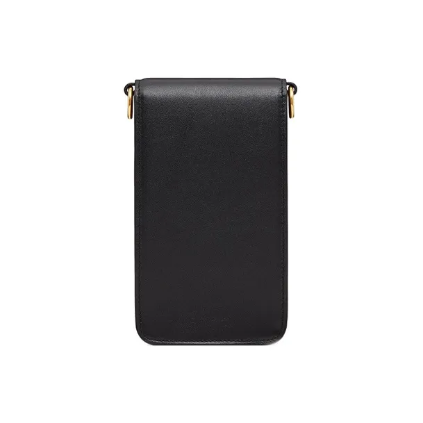Valentino Locò Calfskin Cell Phone Pouch Women's Black-4