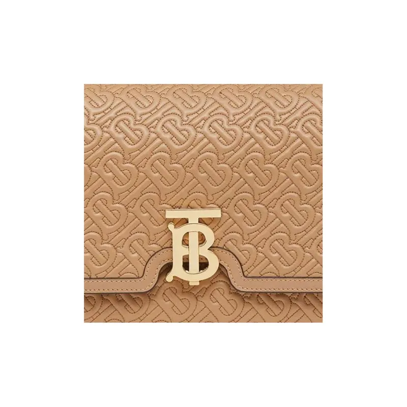Burberry Lambskin Small Square Bag Handbag Shoulder Bag Crossbody Bag Medium Size Women's Brown-3