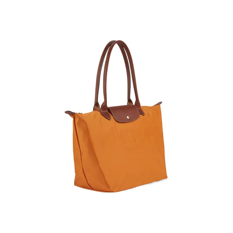 LONGCHAMP Le Pliage Canvas With Leather Tote Bag Shopping Bag Canvas Bag Handbag Shoulder Bag Large Size Women's Orange-2