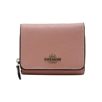 COACH Trifold Wallet Leather Wallet Mini Women's Pink