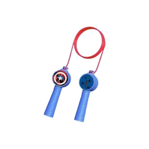 MESUCA x MARVEL Casual Entertainment Mechanical Counting Jump Ropes Kids PVC Cord, Plastic Controller 2.13m Red Blue