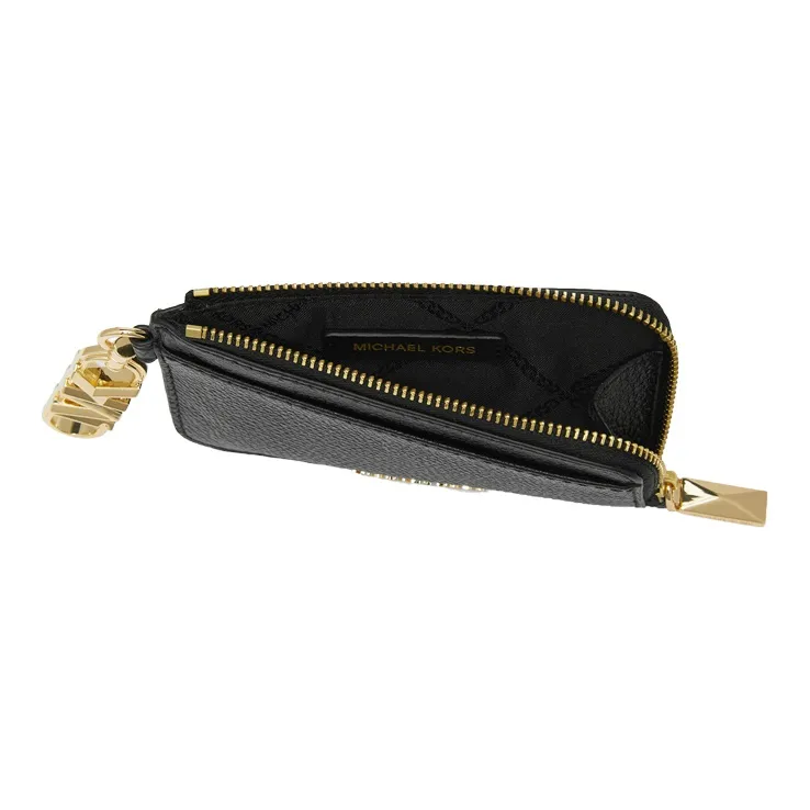 MICHAEL KORS Leather Handheld Card Holder Coin Purse Women's Black-2