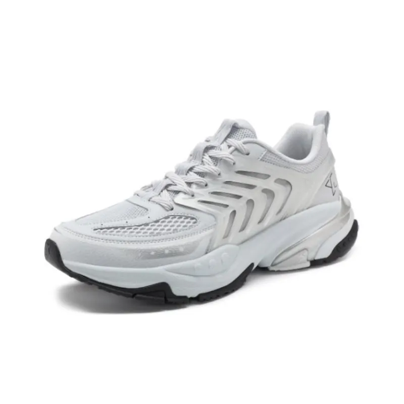 XTEP Cushioning Anti Slip And Wear Resistant Low Top Running Shoes Men's Gray Silver-1
