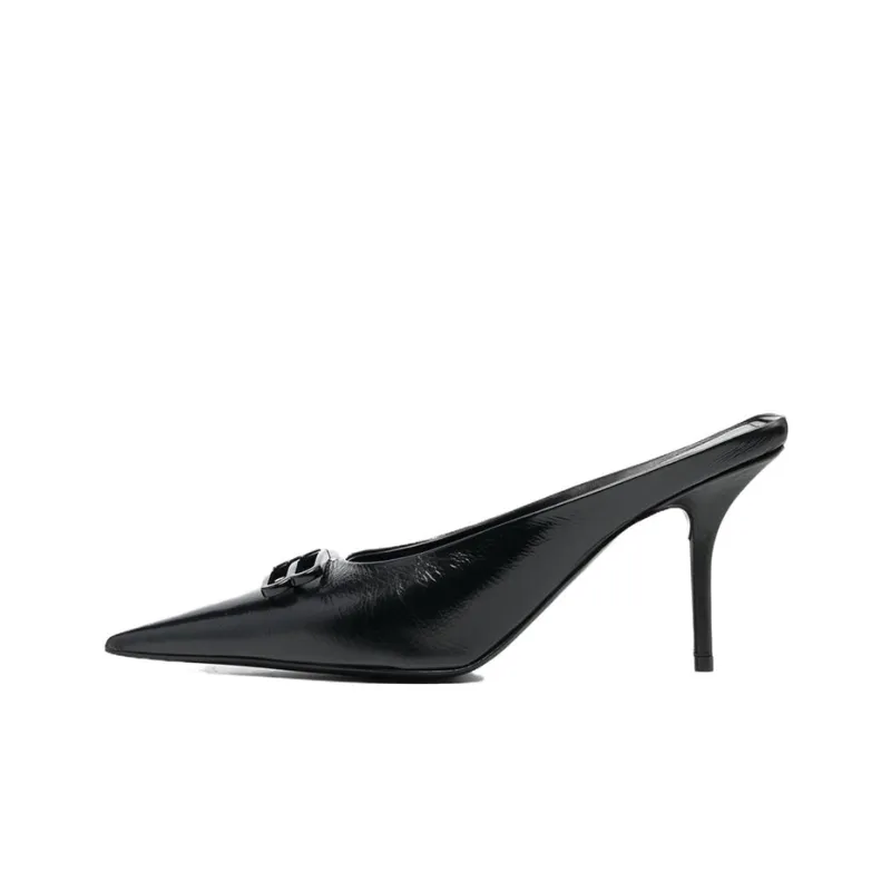 Balenciaga Knife Bb Leather Mules 'Black' Women's-0
