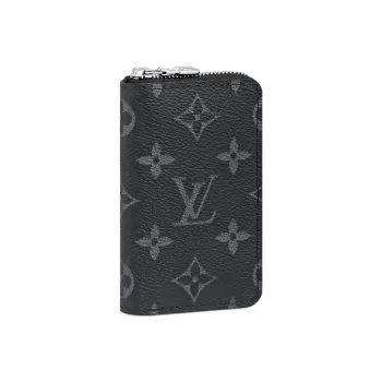 LOUIS VUITTON Zippy Canvas Coin Purse Men's Black/Gray