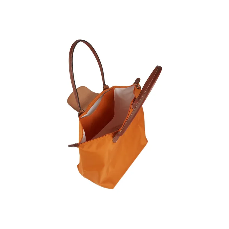 LONGCHAMP Le Pliage Canvas With Leather Tote Bag Shopping Bag Canvas Bag Handbag Shoulder Bag Large Size Women's Orange-3