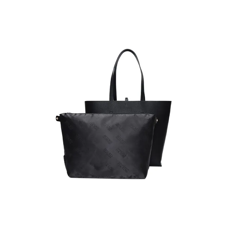 VERSACE JEANS COUTURE Pu Synthetic Leather Tote Bag, Shopping Bag, Handbag, Shoulder Bag Women's Black-4