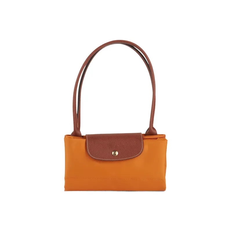 LONGCHAMP Le Pliage Canvas With Leather Tote Bag Shopping Bag Canvas Bag Handbag Shoulder Bag Large Size Women's Orange-4