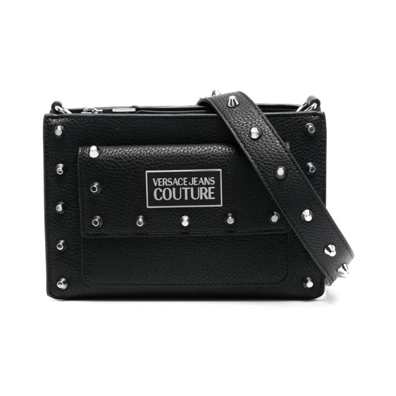 VERSACE JEANS COUTURE Polyester Envelope Bag Crossbody Bag Shoulder Bag Medium Size Women's Black-0