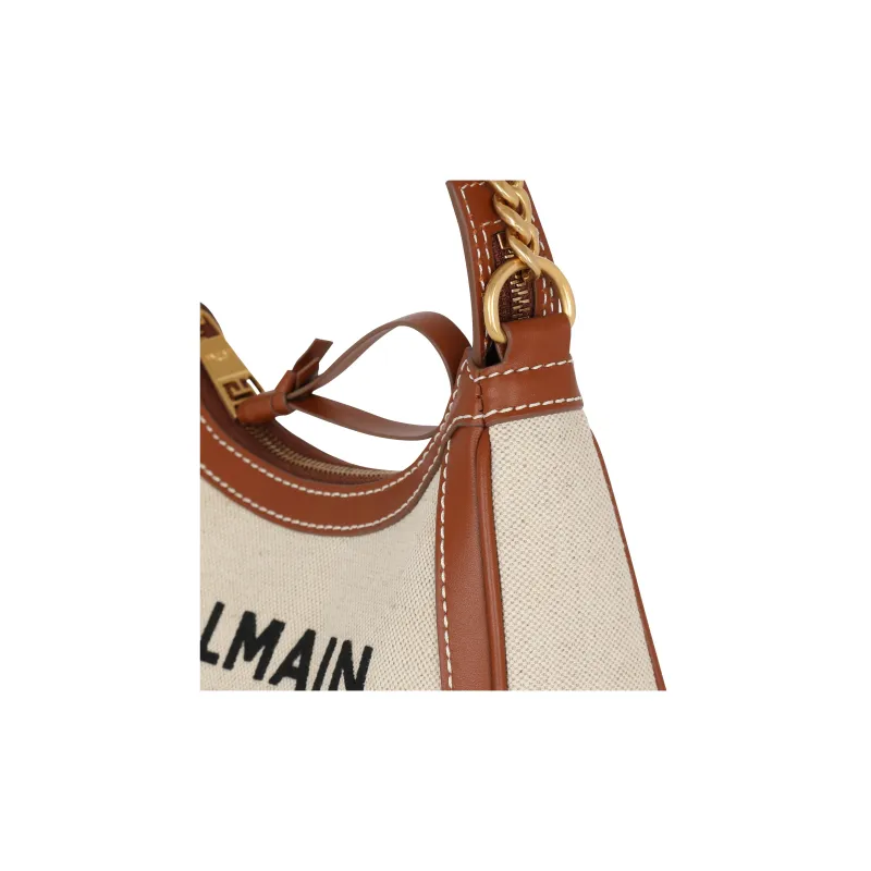 BALMAIN B ARMY Calfskin Patchwork Canvas Bag, Handbag, Shoulder Bag Women's-4