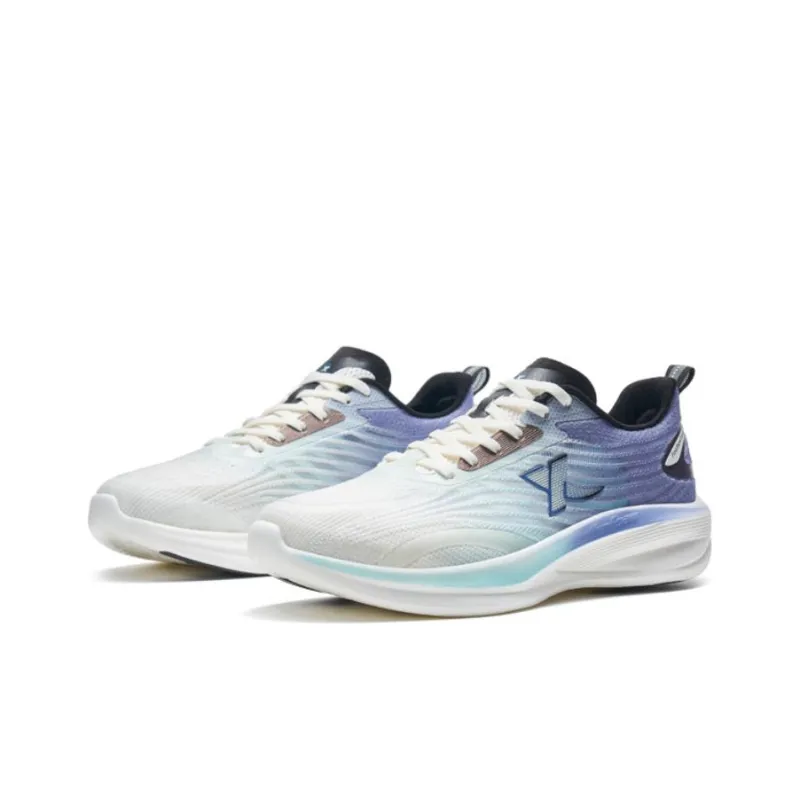 XTEP Cushioning Anti Slip And Wear Resistant Low Top Running Shoes Men's White Blue Purple-1