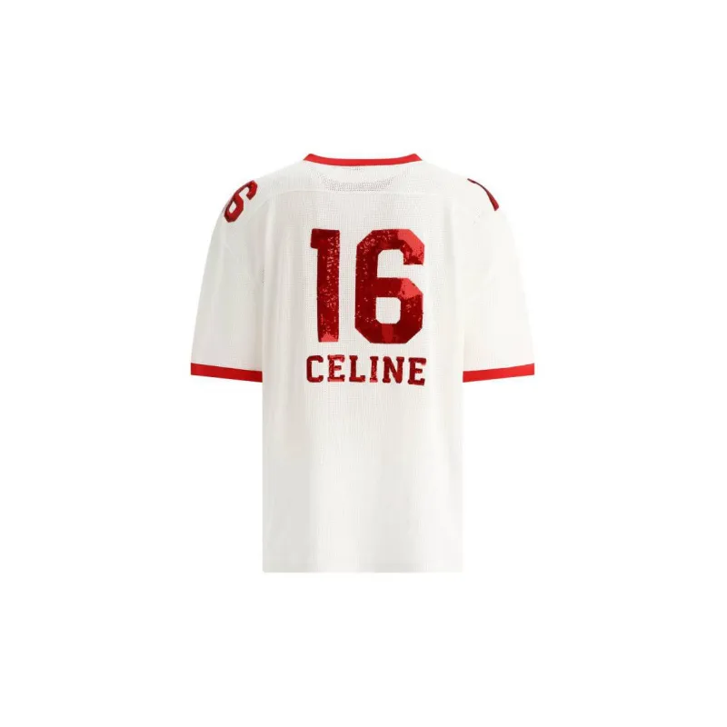 CELINE Oversized Sequin Embellished Crewneck T Shirt-1