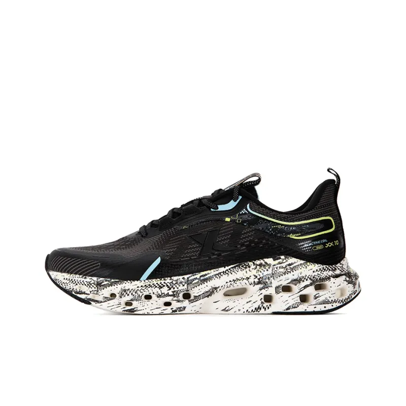 XTEP Shock Absorption Spinning 10.0 Anti Slip Wear Resistant Low Top Running Shoes Men's Black Blue-0