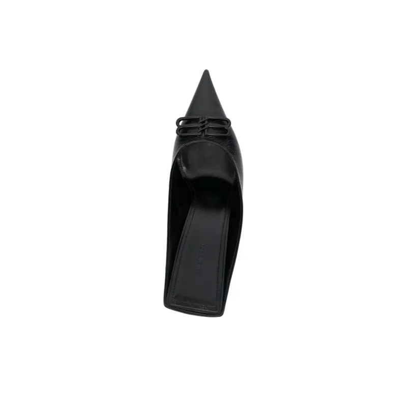Balenciaga Knife Bb Leather Mules 'Black' Women's-3