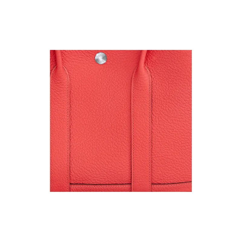 HERMES Garden Party 30 Country Cow Leather Garden Handbag Women's Orange Red-3