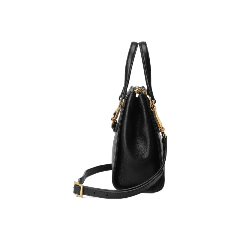 GUCCI Ophidia Leather Tote Bag, Shopping Bag, Portable Crossbody Bag, Shoulder Bag Trumpets Women's Black-3