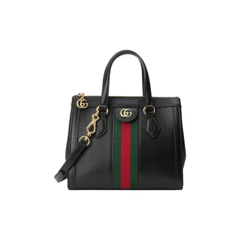 GUCCI Ophidia Leather Tote Bag, Shopping Bag, Portable Crossbody Bag, Shoulder Bag Small Size Women's Black