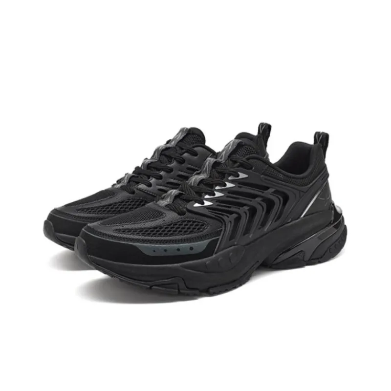 XTEP Absolute Dust 4.0 Non slip Wear resistant Shock Absorption Low Top Running Shoes Men's Black-1