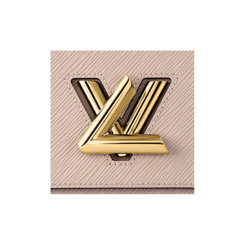 LOUIS VUITTON Twist Grained Calfskin Shoulder Bag Crossbody Bag Medium Size Women's Elephant Gray-5