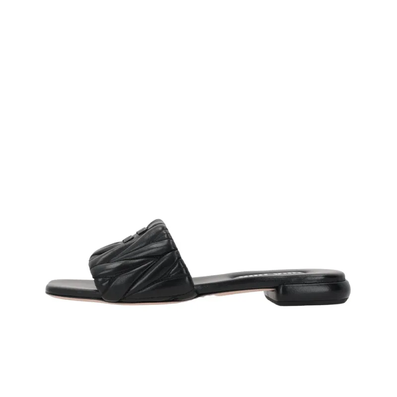 MIU MIU Slide Slippers Women's Black-0