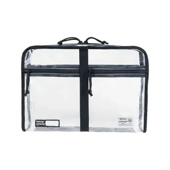 Rough Enough PVC Briefcase Handbag Storage Bag Clutch Medium Size Unisex Transparent