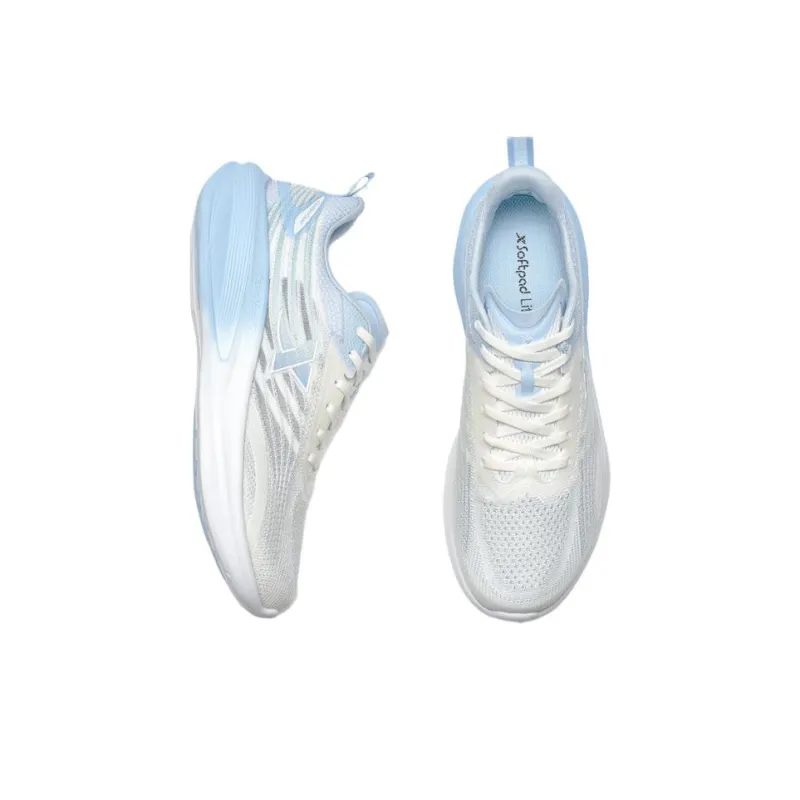 XTEP Cushioning Anti Slip And Wear Resistant Low Top Feiyu Technology Running Shoes Men's Sail White Microwave Blue-3