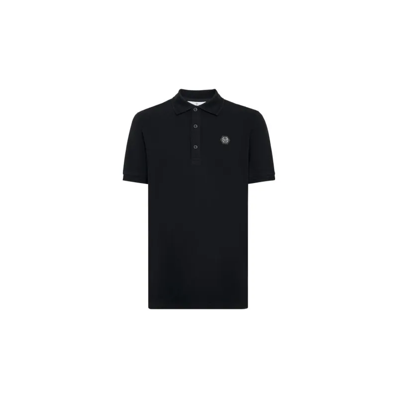 PHILIPP PLEIN Logo patch Cotton Polo Shirt-1