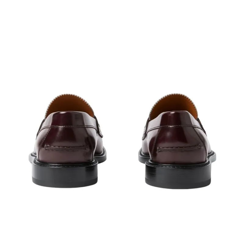 Burberry Penny Loafers Men's Burgundy-4