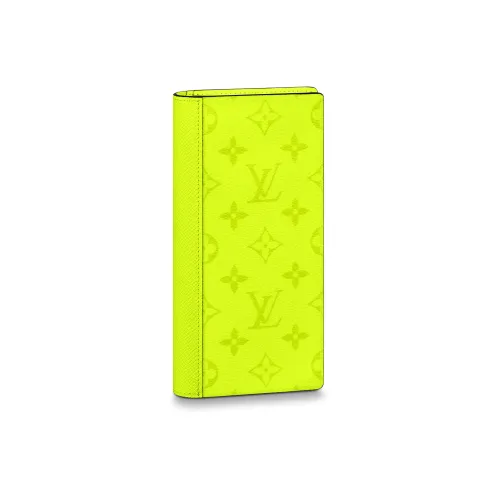 LOUIS VUITTON Brazza Wallet Neon Yellow