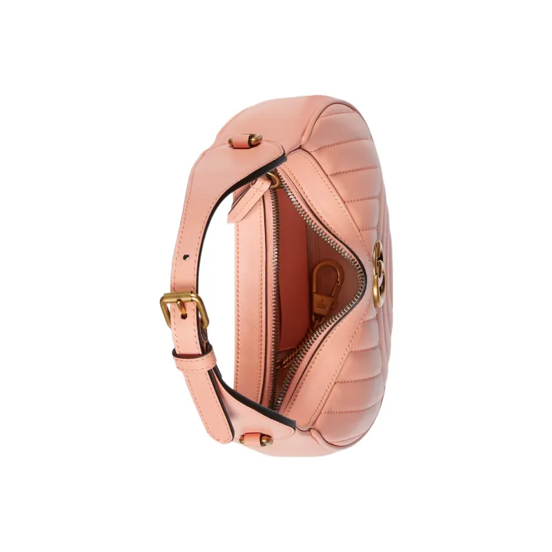 GUCCI GG Marmont Leather Shoulder Bag Women's Pink-4