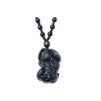 ZHOUBAIFU Obsidian Necklaces Men's