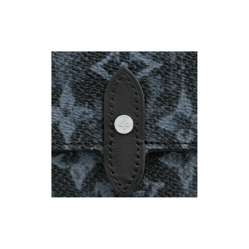 LOUIS VUITTON Monogram Pastel Noir Canvas Cross Card Holder-4