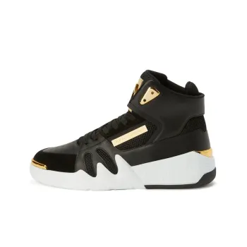 Giuseppe Zanotti/GZ Talon High Top Stylish Skateboarding Shoes Men's Black Gold