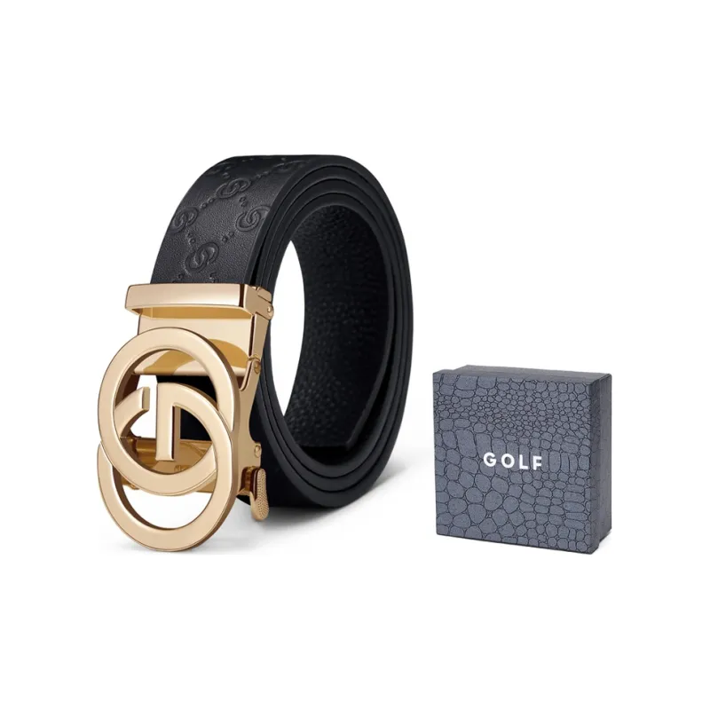 GOLF Top Grain Cow Leather Automatic Buckle Genuine Leather Belt Men's Multicolor 3.5cm-22