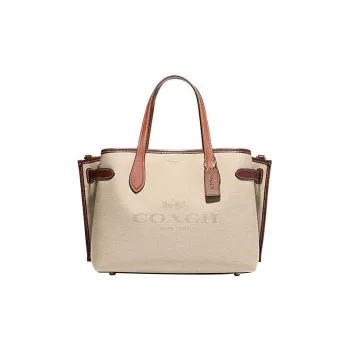 COACH Fabric With Cow Leather Shoulder Bag, Crossbody Bag, Handbag Regular Women's Beige