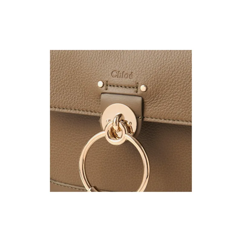 Chloe Tess Grained Calfskin Shoulder Bag Crossbody Bag Handbag Mini Women's Dark Khaki-2