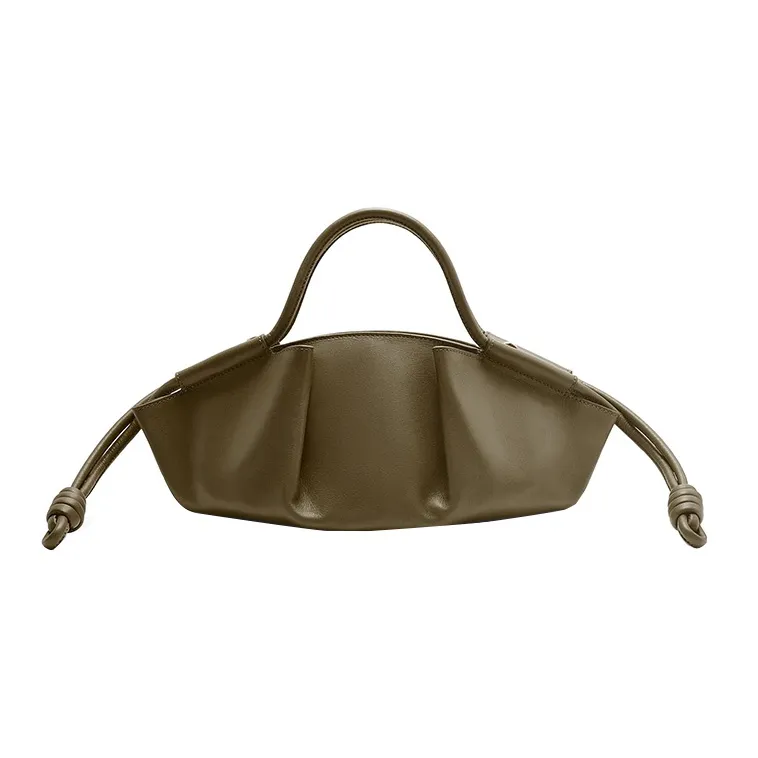 LOEWE Bright Nappa Cow Leather Dumpling Bag, Shoulder Bag, Crossbody Bag, Handbag Trumpets Women's Dark Khaki Green-4