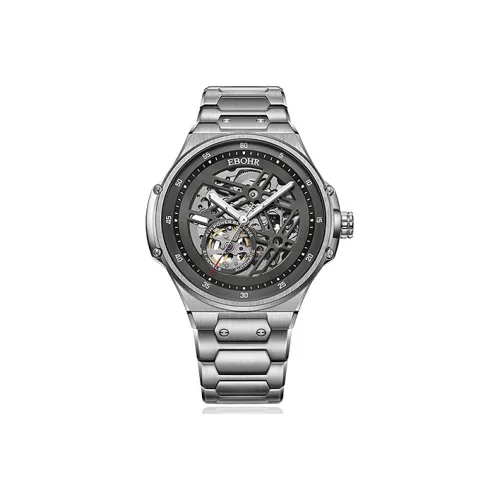 EBOHR Explorer Collection Mechanical Movement Stainless Steel Strap Watch Men's Watches Black Dial 21011216