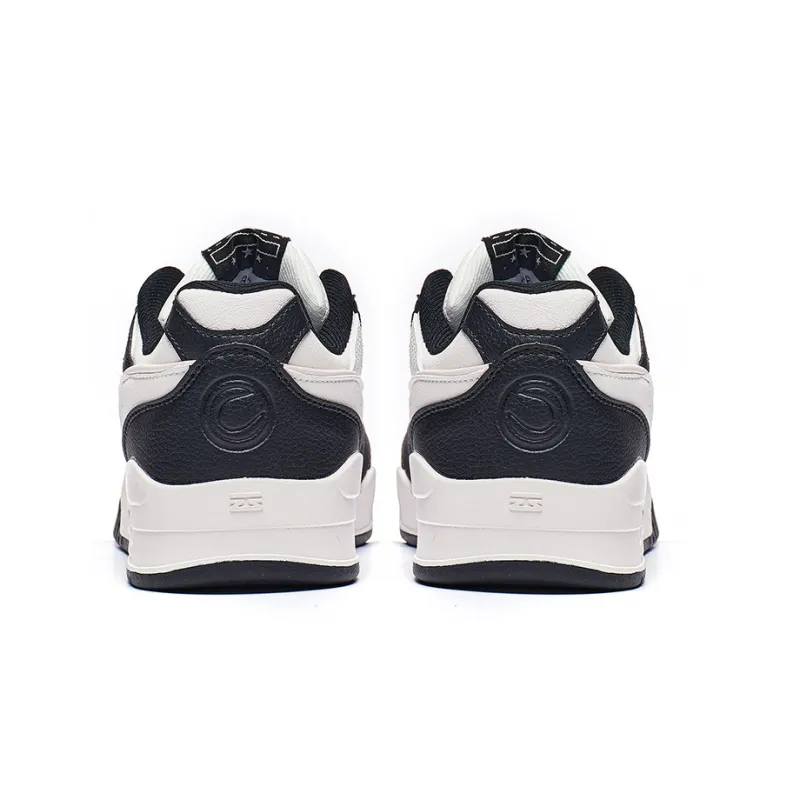LiNing Yuebai Anti Slip Wear Resistant Breathable Height Increasing Low Top Skateboard Shoes Men's White Black-3
