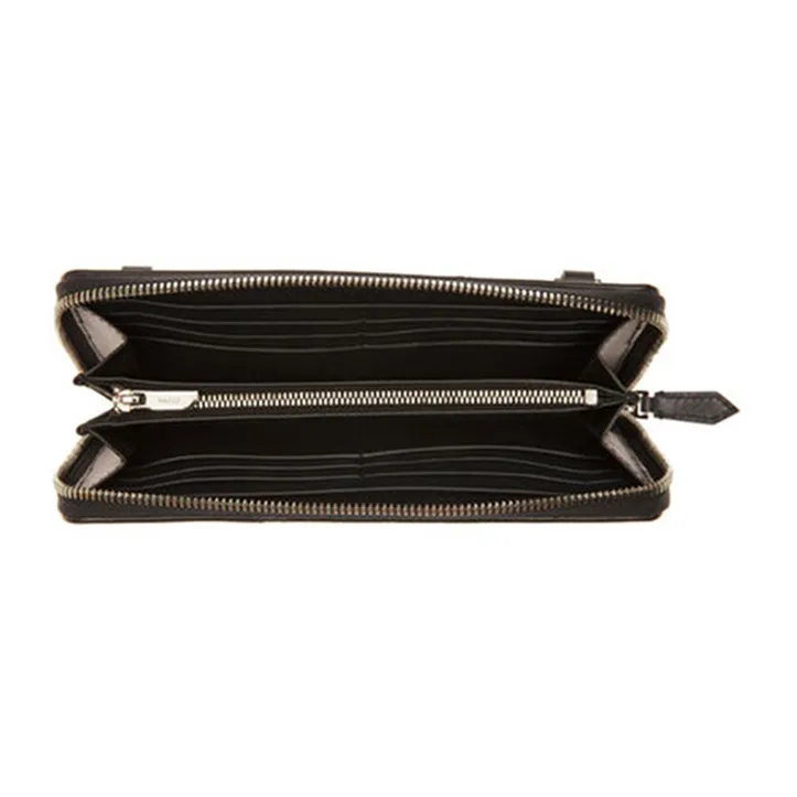 BALLY Cow Leather Card Holder Wallet Small Size Men's Black Green Multicolor-2