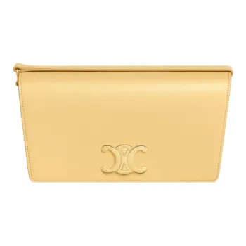CELINE Shiny Cow Leather Envelope Bag Portable Crossbody Bag Shoulder Bag Women's Yellow
