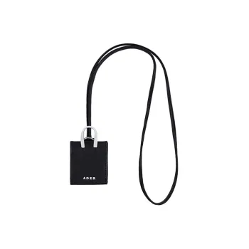 ADER ERROR Cow Leather Portable Crossbody Bag, Shoulder Bag Mini Unisex Black