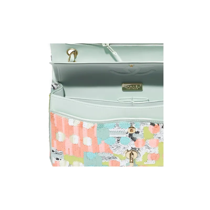 CHANEL Classic Flap CF Satin Shoulder Bag, Crossbody Bag Women's Multicolor-2