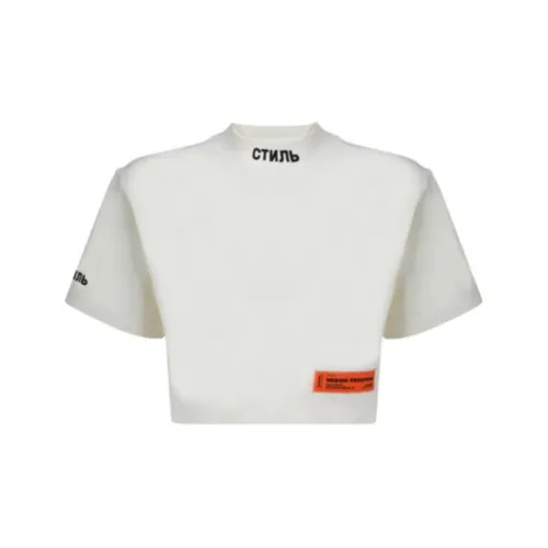 HERON PRESTON Crop Tops Women's White