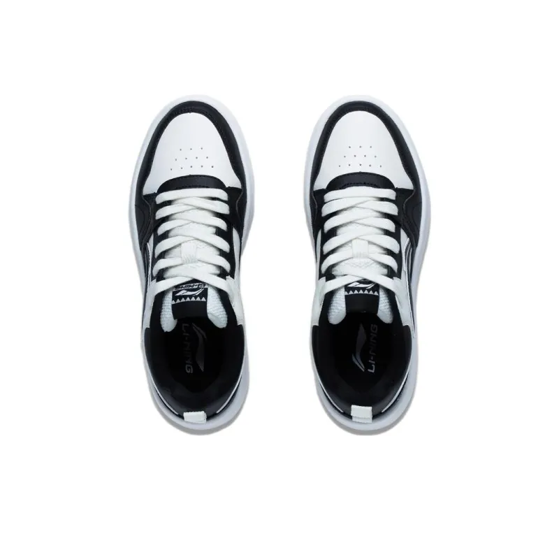 LiNing Line 2.0 At The Beginning Fashion Anti Slip Wear Resistant Low Top Skateboard Shoes Women's White Black-3