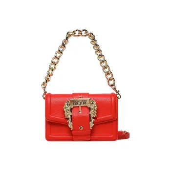 VERSACE JEANS COUTURE Litchi Grain Leather Shoulder Bag, Crossbody Bag, Handbag Trumpets Women's Red