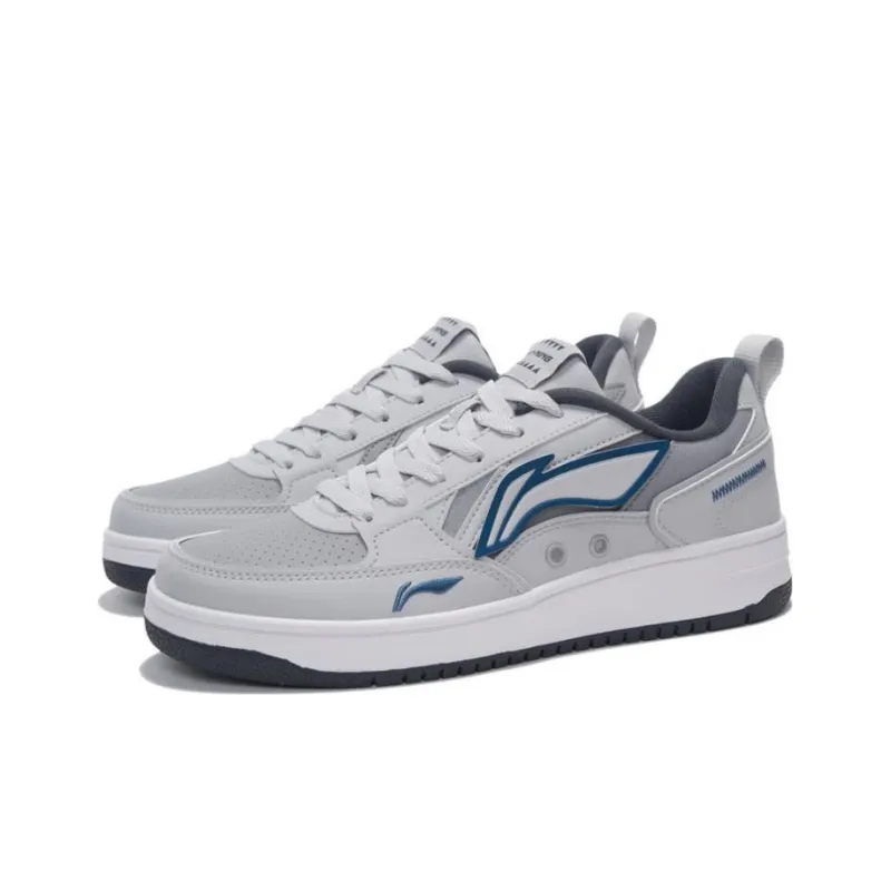 LiNing Haichuan Cushioning Anti Slip And Wear Resistant Rebound Low Top Sports Casual Shoes Men's Snow Gray-2