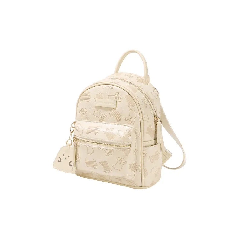 TOUTOU PU Backpack Regular Women's Chocolate Cookies/Milkshake White-3