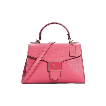 COACH Pepper Leather Shoulder Bag, Crossbody Bag, Handbag Trumpets Women's Pink