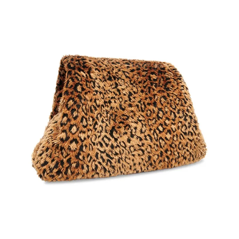 Balenciaga Faux Fur Clutch Medium Size Women's Brown/Black-1